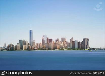 Skyline of New York City with Skyscrapers at Noon, USA