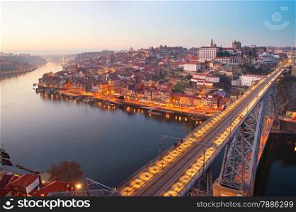 Skyline of Porto with famousDom Luis Bridge, Portugal