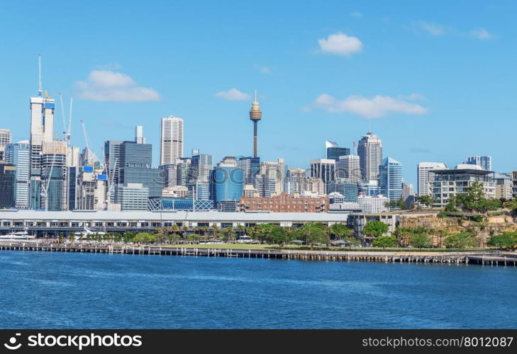 skyline of Sydney with city central business district