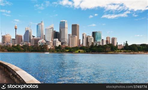 Skyline of Sydney with city central business district.Sydney harbour