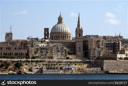 Skyline of the Malta city Valetta
