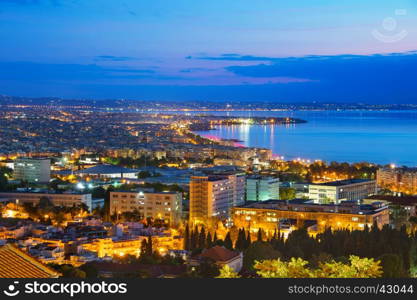 Skyline of Thessaloniki at dusk. Greece&#xA;