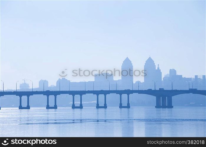 skyline, view of the city Dnepropetrovsk, Ukraine