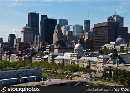 Skyline view of the city of Montreal in Quebec, Canada