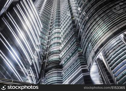 Skyscraper background of Petronas Towers. Skyscraper abstract background of Petronas Twin Towers, Kuala Lumpur, Malaysia