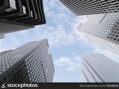 skyscraper or high building in downtown,Japan.