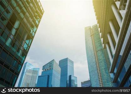 Skyscraper with sky and sunlight, building in Singapore