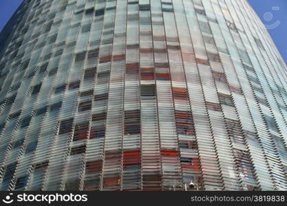 skyscraper with solar blinds