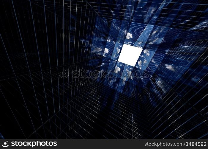 skyscrapers 3d background abstract colors illustration
