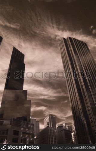 Skyscrapers Against Black Sky