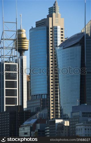Skyscrapers and buildings in downtown Sydney, Australia.