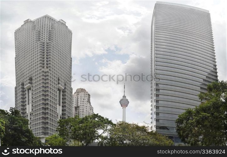 Skyscrapers and television tower in Kuala Lumpur, Malaysia