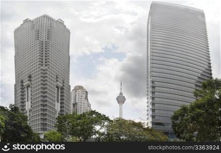 Skyscrapers and television tower in Kuala Lumpur, Malaysia