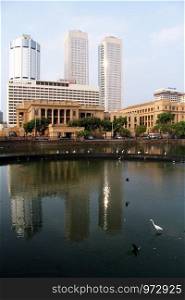 Skyscrapers and water in Colombo, Sri Lanka