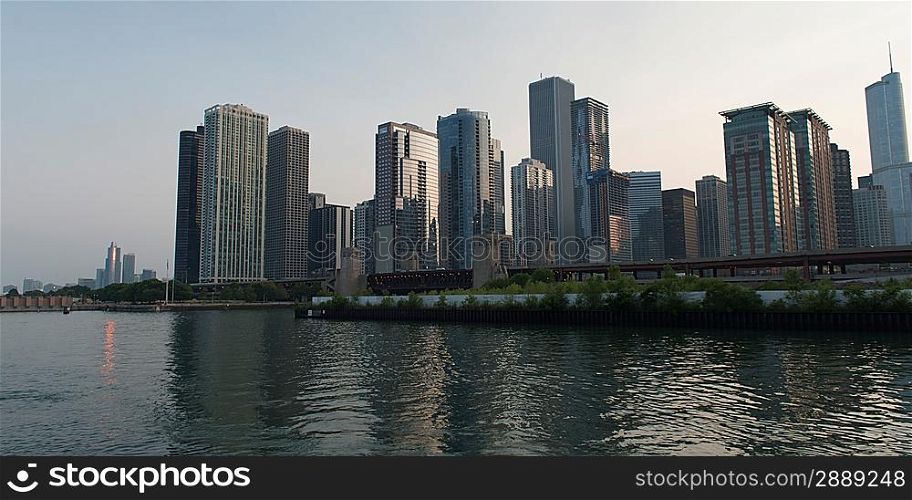Skyscrapers at the waterfront, Lakefront Trail, Lake Michigan, Chicago, Cook County, Illinois, USA