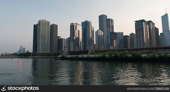 Skyscrapers at the waterfront, Lakefront Trail, Lake Michigan, Chicago, Cook County, Illinois, USA