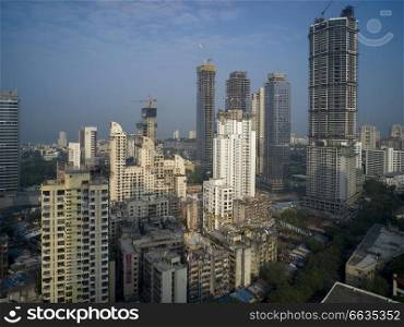 Skyscrapers in city, Mumbai, Maharashtra, India