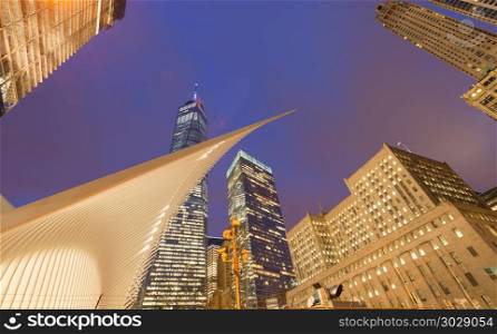 Skyscrapers in New York City, Calatrava&rsquo;s WTC train, USA