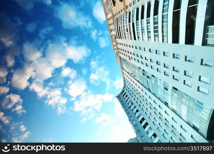 skyscreapers in the blue sky