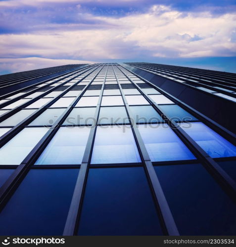 Skyward view of skyscrapers, business and corporate concept