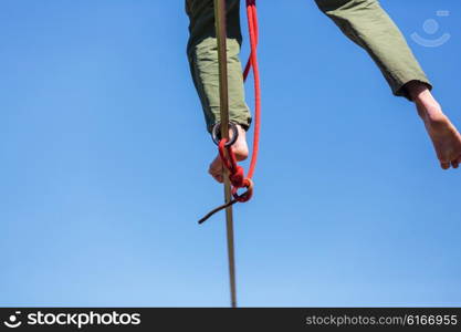 Slacklining is a practice in balance