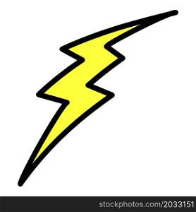Slanting lightning icon. Outline slanting lightning vector icon color flat isolated. Slanting lightning icon color outline vector