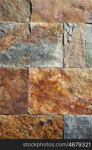 Slate stone colorful texture tiles with red rusted yellow and green blue tones