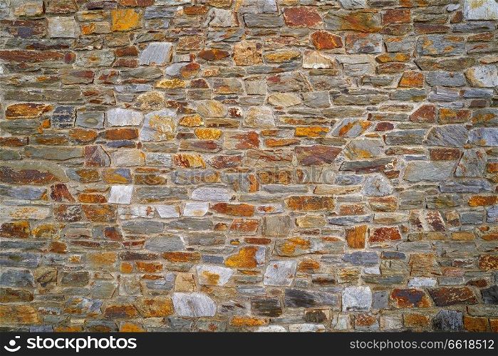 Slate stone masonry stone wall in Andorra Pyrenees