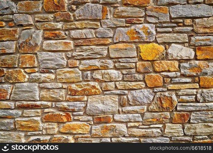 Slate stone masonry stone wall in Andorra Pyrenees