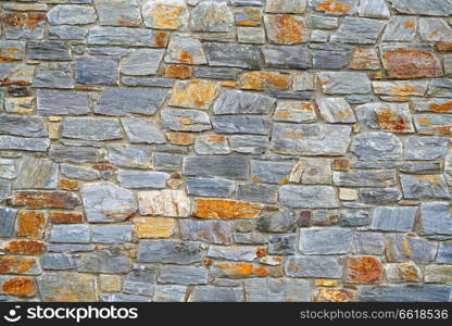 Slate stone masonry stone wall in Andorra Pyrenees