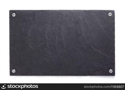 slate stone tray isolated on white background