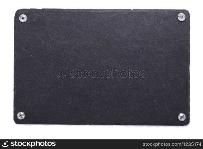 slate stone tray isolated on white background