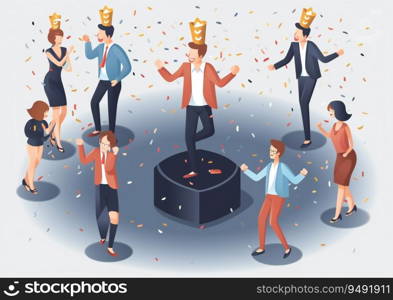 Sleek Isometric Corporate Party and Celebration Concept