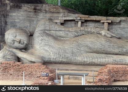 Sleeping Buddha in Gal Vihara in Polonnaruwa, Sri Lanka