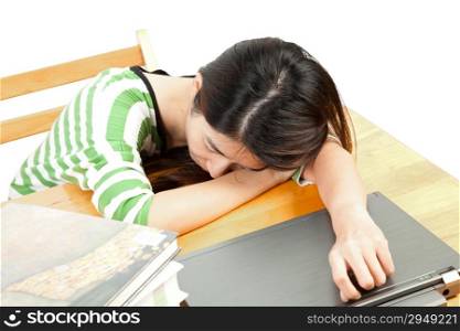 sleeping woman with book