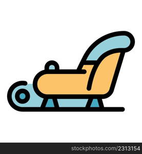 Sleigh icon. Outline sleigh vector icon color flat isolated. Sleigh icon color outline vector