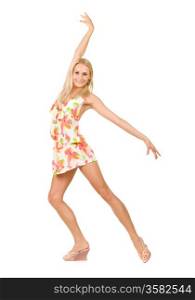 slender girl in a summer dress