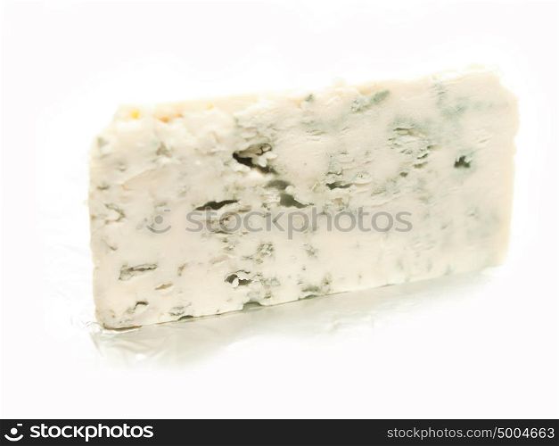 slice dor blue cheese isolated on white background