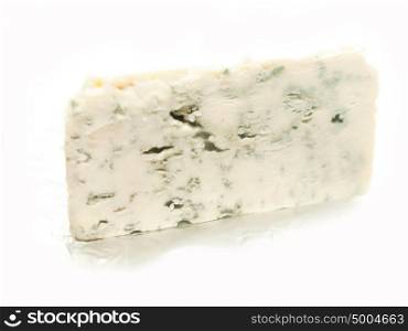 slice dor blue cheese isolated on white background