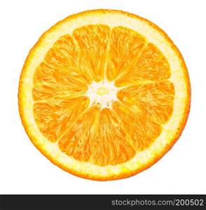 Slice of fresh orange  isolated on white background