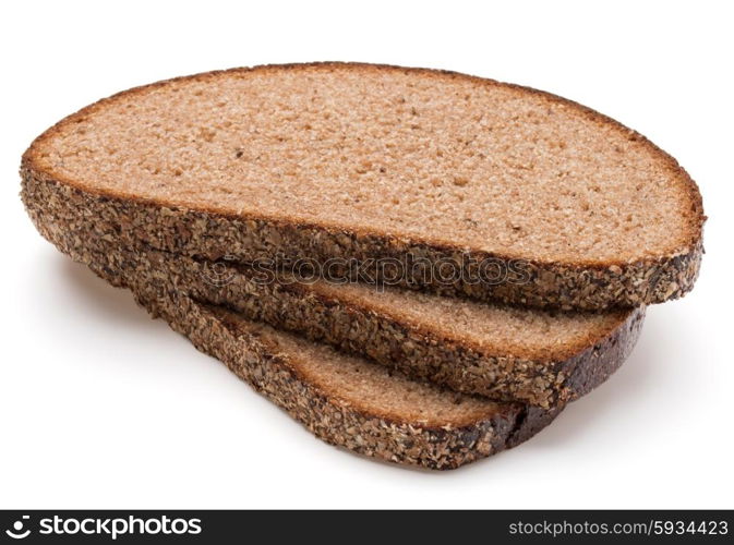 Slice of fresh rye bread isolated on white background cutout