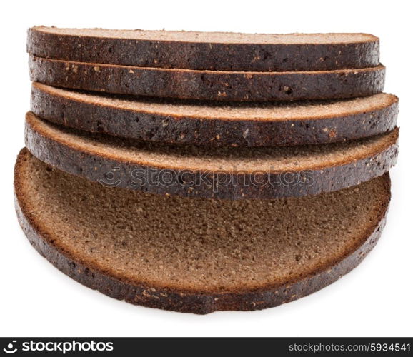 Slice of fresh rye bread isolated on white background cutout