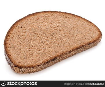 Slice of fresh rye bread isolated on white background cutout