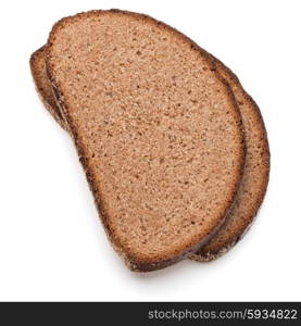 Slice of fresh rye bread isolated on white background cutout