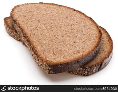 Slice of fresh rye bread isolated on white background cutout