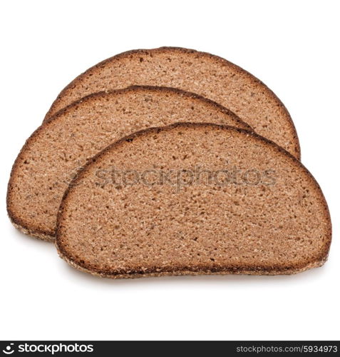 Slice of fresh rye bread isolated on white background cutout