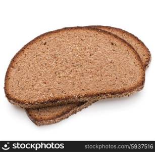 Slice of fresh rye bread isolated on white background cutout