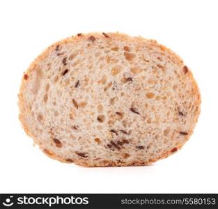 Slice of fresh white grained bread isolated on white background cutout