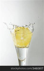 slice of lemon drops in a glass