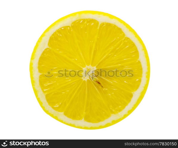 slice of lemon isolated on white background